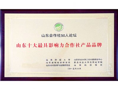 山东十大最具影响力合作社产品品牌